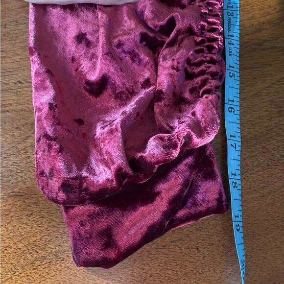 MELLODAY Crushed Velvet Ruched Long Sleeve Top Burgundy Lrg Whimsigoth Witchy - Picture 14 of 16